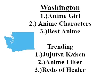 Washington's Interest in Anime for 2021.
